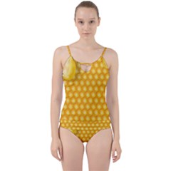 Abstract Honeycomb Background With Realistic Transparent Honey Drop Cut Out Top Tankini Set by Vaneshart