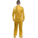 Abstract Honeycomb Background With Realistic Transparent Honey Drop Men s Satin Pajamas Long Pants Set View2