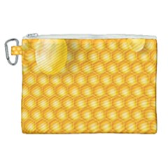 Abstract Honeycomb Background With Realistic Transparent Honey Drop Canvas Cosmetic Bag (xl) by Vaneshart