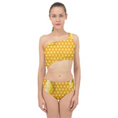 Abstract Honeycomb Background With Realistic Transparent Honey Drop Spliced Up Two Piece Swimsuit by Vaneshart