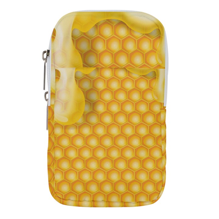 Abstract Honeycomb Background With Realistic Transparent Honey Drop Waist Pouch (Small)