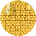 Abstract Honeycomb Background With Realistic Transparent Honey Drop Wooden Puzzle Round View1