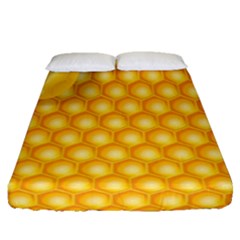 Abstract Honeycomb Background With Realistic Transparent Honey Drop Fitted Sheet (queen Size)