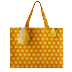 Abstract Honeycomb Background With Realistic Transparent Honey Drop Zipper Mini Tote Bag by Vaneshart