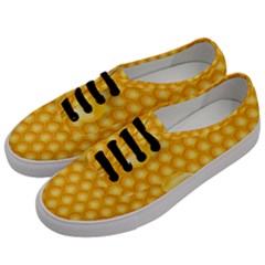 Abstract Honeycomb Background With Realistic Transparent Honey Drop Men s Classic Low Top Sneakers by Vaneshart