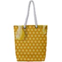 Abstract Honeycomb Background With Realistic Transparent Honey Drop Full Print Rope Handle Tote (Small) View1