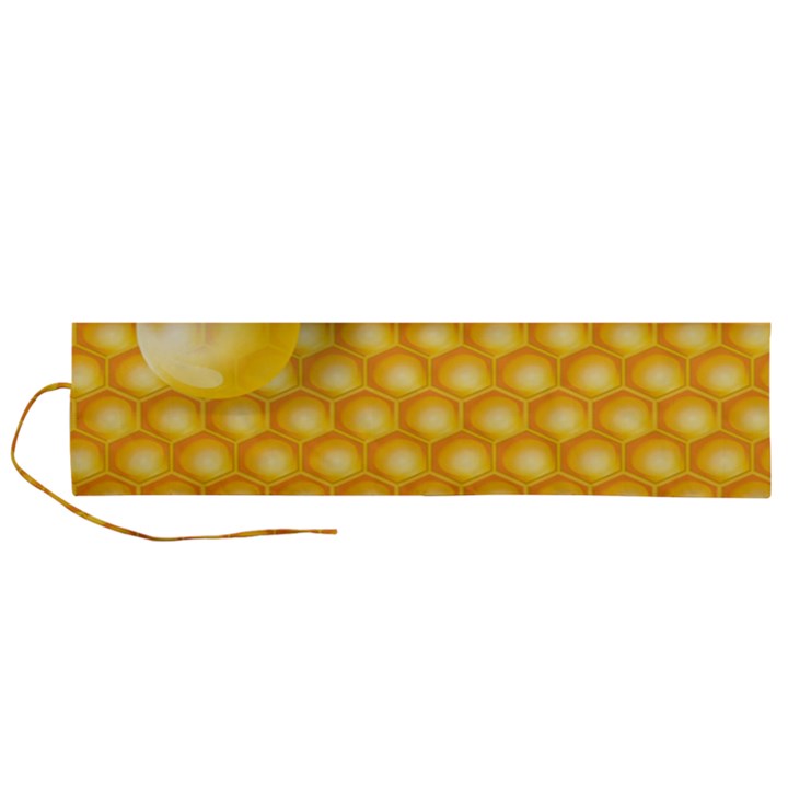 Abstract Honeycomb Background With Realistic Transparent Honey Drop Roll Up Canvas Pencil Holder (L)