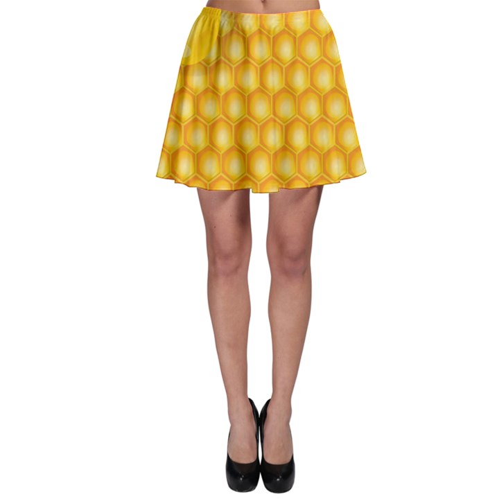 Abstract Honeycomb Background With Realistic Transparent Honey Drop Skater Skirt