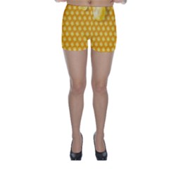 Abstract Honeycomb Background With Realistic Transparent Honey Drop Skinny Shorts by Vaneshart