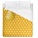 Abstract Honeycomb Background With Realistic Transparent Honey Drop Duvet Cover (Queen Size) View1