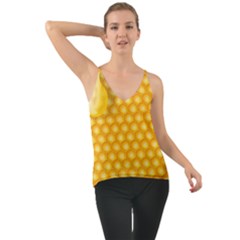 Abstract Honeycomb Background With Realistic Transparent Honey Drop Chiffon Cami by Vaneshart