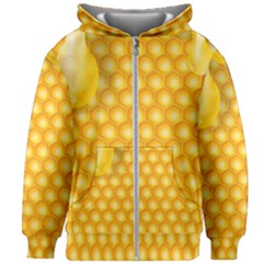 Abstract Honeycomb Background With Realistic Transparent Honey Drop Kids  Zipper Hoodie Without Drawstring by Vaneshart