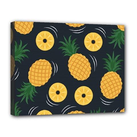 Seamless Pattern Pineapple Pattern Canvas 14  X 11  (stretched) by Vaneshart