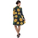 Seamless Pattern Pineapple Pattern Long Sleeve Chiffon Shirt Dress View2