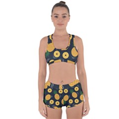 Seamless Pattern Pineapple Pattern Racerback Boyleg Bikini Set by Vaneshart