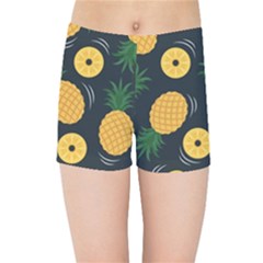 Seamless Pattern Pineapple Pattern Kids  Sports Shorts by Vaneshart