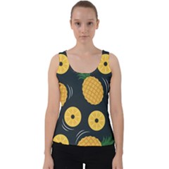 Seamless Pattern Pineapple Pattern Velvet Tank Top by Vaneshart