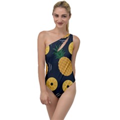 Seamless Pattern Pineapple Pattern To One Side Swimsuit by Vaneshart