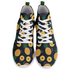 Seamless Pattern Pineapple Pattern Men s Lightweight High Top Sneakers by Vaneshart