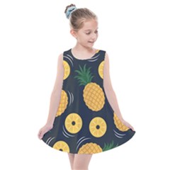 Seamless Pattern Pineapple Pattern Kids  Summer Dress