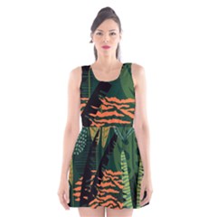 Abstract Seamless Pattern With Tropical Leaves Scoop Neck Skater Dress by Vaneshart