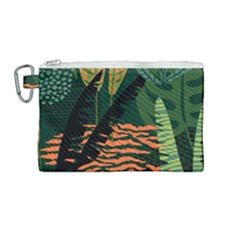 Abstract Seamless Pattern With Tropical Leaves Canvas Cosmetic Bag (medium) by Vaneshart