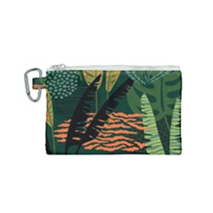 Abstract Seamless Pattern With Tropical Leaves Canvas Cosmetic Bag (small) by Vaneshart