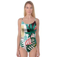 Abstract Seamless Pattern With Tropical Leaves Camisole Leotard  by Vaneshart