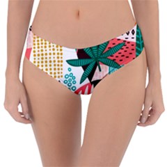 Abstract Seamless Pattern With Tropical Leaves Reversible Classic Bikini Bottoms by Vaneshart