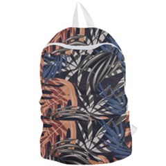 Trend Seamless Pattern With Colorful Tropical Leaves Plants Brown Background Foldable Lightweight Backpack by Vaneshart