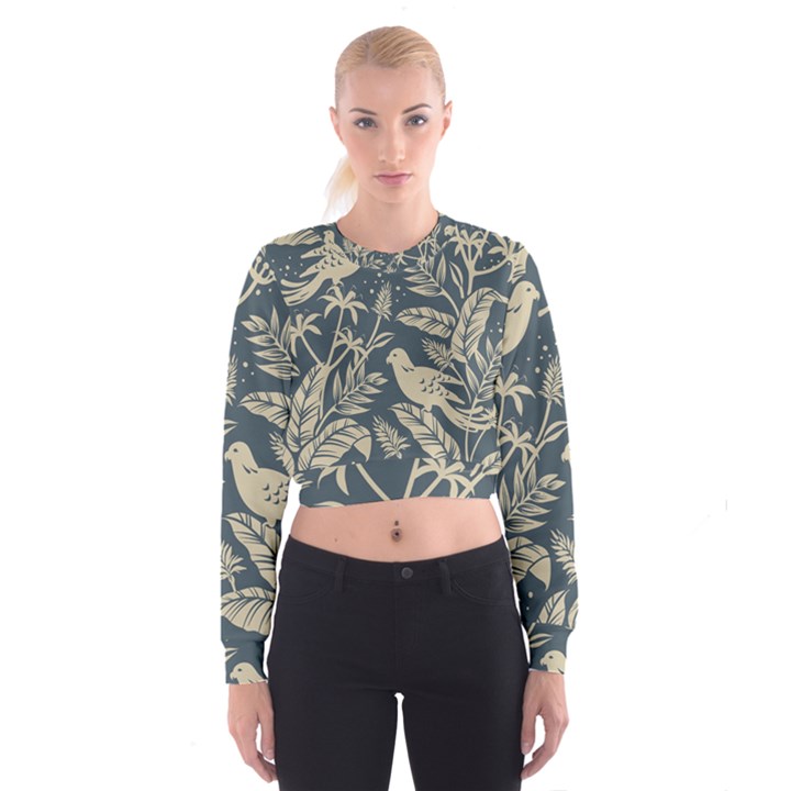 Birds Nature Design Cropped Sweatshirt