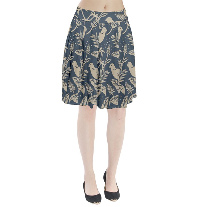 Birds Nature Design Pleated Skirt