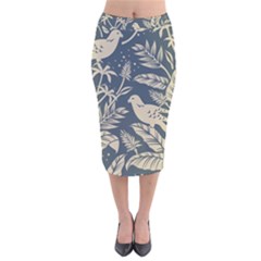 Birds Nature Design Velvet Midi Pencil Skirt by Vaneshart