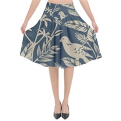 Birds Nature Design Flared Midi Skirt by Vaneshart