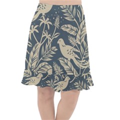 Birds Nature Design Fishtail Chiffon Skirt by Vaneshart