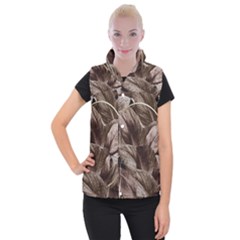 Foliage Circle Card Women s Button Up Vest