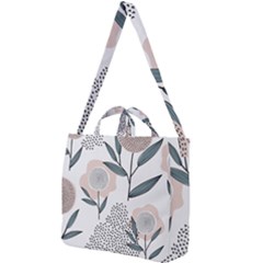 Retro Floral Pattern Square Shoulder Tote Bag by Vaneshart