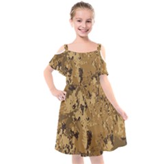 Abstract Grunge Camouflage Background Kids  Cut Out Shoulders Chiffon Dress by Vaneshart