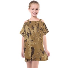 Abstract Grunge Camouflage Background Kids  One Piece Chiffon Dress by Vaneshart