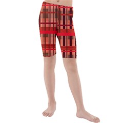 Fall Plaid Kids  Mid Length Swim Shorts by bloomingvinedesign