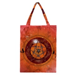 Awesome Skull On A Pentagram With Crows Classic Tote Bag by FantasyWorld7