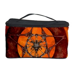 Awesome Skull On A Pentagram With Crows Cosmetic Storage by FantasyWorld7