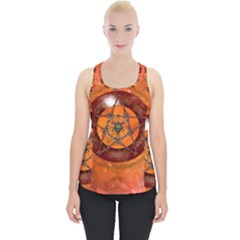 Awesome Skull On A Pentagram With Crows Piece Up Tank Top by FantasyWorld7