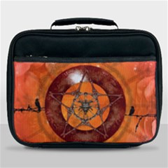 Awesome Skull On A Pentagram With Crows Lunch Bag by FantasyWorld7