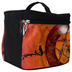 Awesome Skull On A Pentagram With Crows Make Up Travel Bag (big) by FantasyWorld7