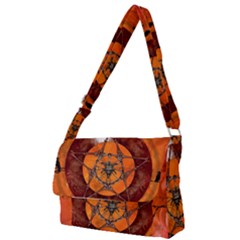 Awesome Skull On A Pentagram With Crows Full Print Messenger Bag by FantasyWorld7