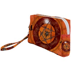 Awesome Skull On A Pentagram With Crows Wristlet Pouch Bag (small)