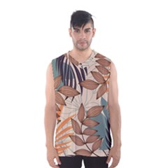 Trend Abstract Seamless Pattern With Colorful Tropical Leaves Plants Beige Men s Sportswear by Vaneshart