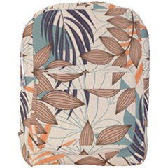 Trend Abstract Seamless Pattern With Colorful Tropical Leaves Plants Beige Full Print Backpack by Vaneshart