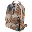 Trend Abstract Seamless Pattern With Colorful Tropical Leaves Plants Beige Flap Pocket Backpack (Small) View1